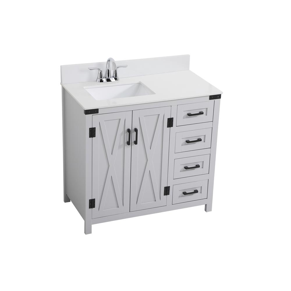 36 inch bathroom Vanity in Grey with Backsplash. Picture 8