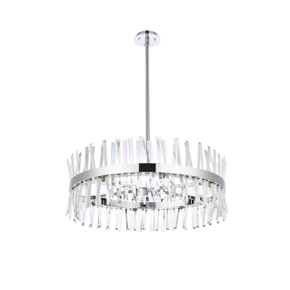 Serephina 32 inch crystal round chandelier light in chrome. Picture 6