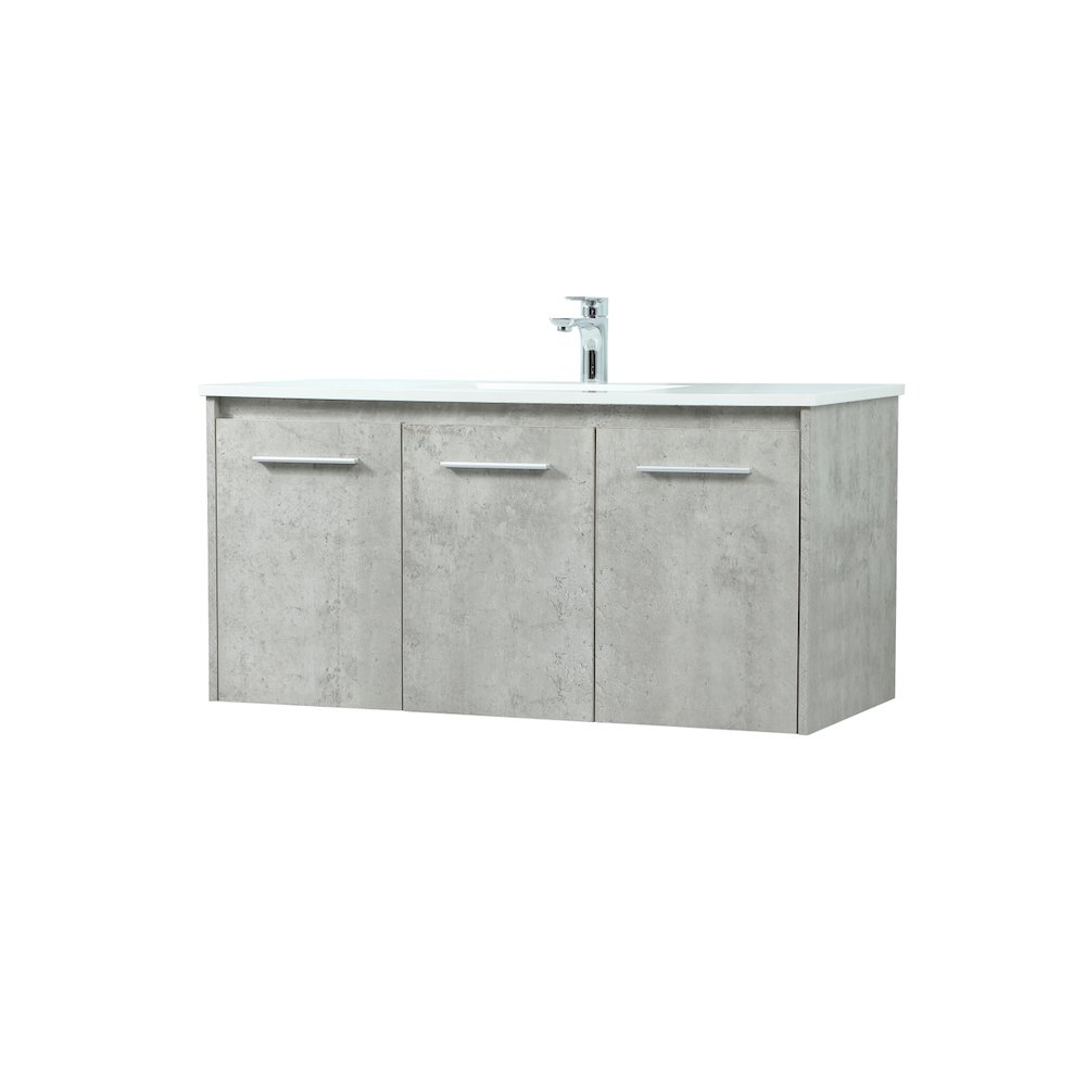 40 Inch Single Bathroom Vanity In Concrete Grey. Picture 8