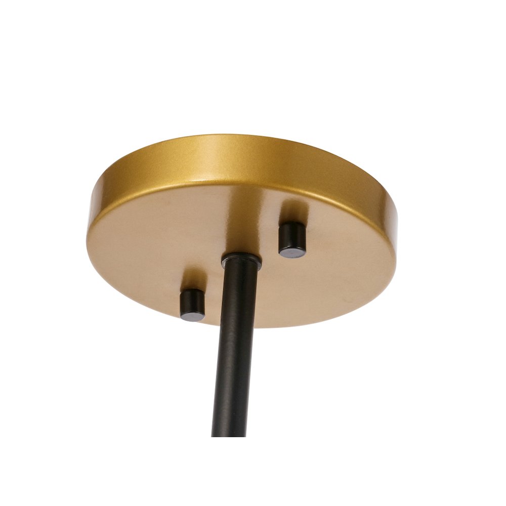 Ryland 1 Light Black And Brass And Frosted White Glass Pendant. Picture 14