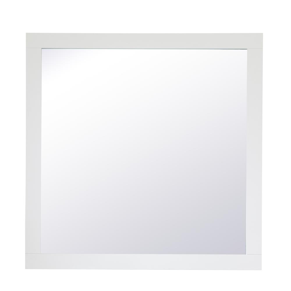 Aqua square vanity mirror 36 inch in White. Picture 1