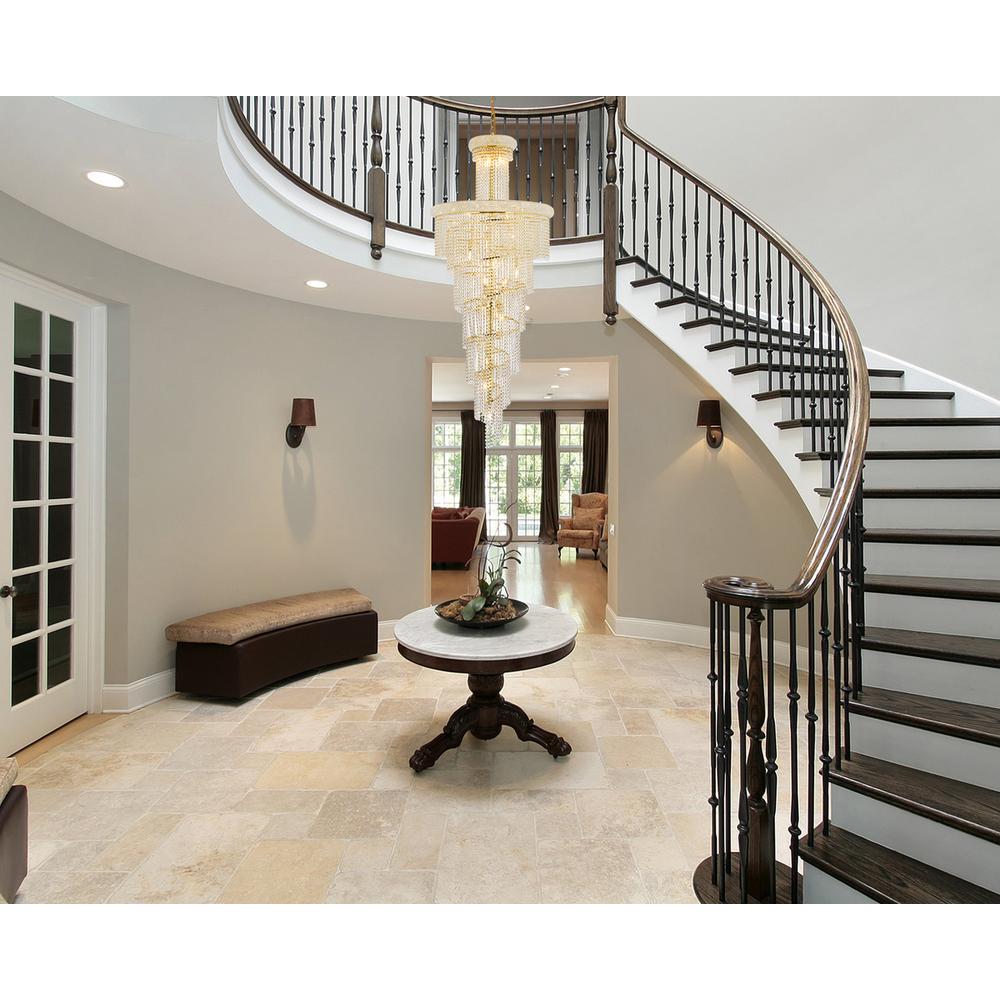 Spiral 28 light Gold Chandelier Clear Royal Cut Crystal. Picture 7