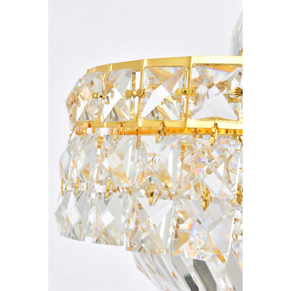 Tranquil 6 light Gold Pendant Clear Royal Cut Crystal. Picture 4