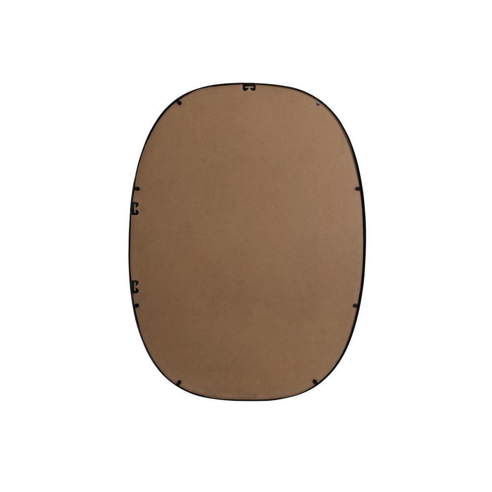 Metal Frame Oval Mirror 30x40 Inch in Black. Picture 10