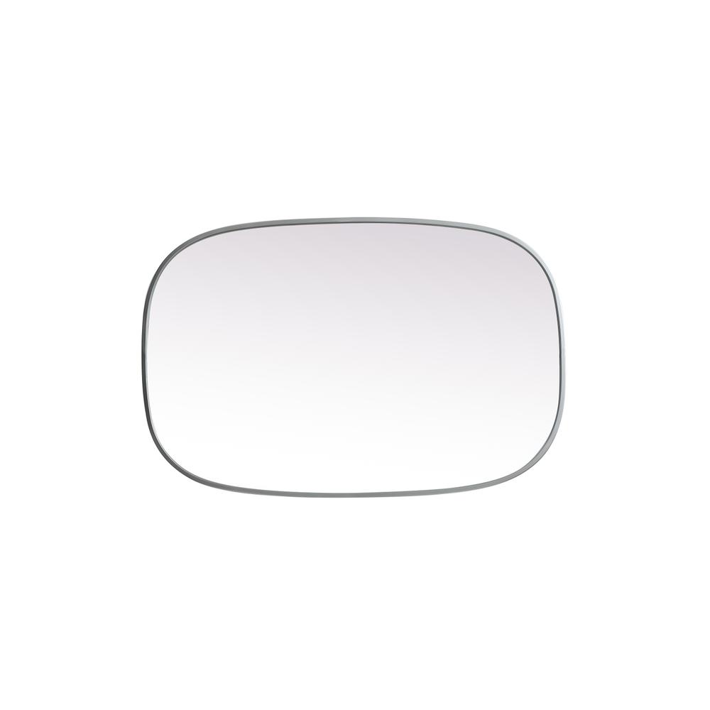 Metal Frame Oval Mirror 24x36 Inch in Silver. Picture 8