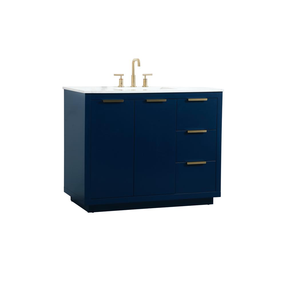 42 inch Single bathroom vanity in blue. Picture 7