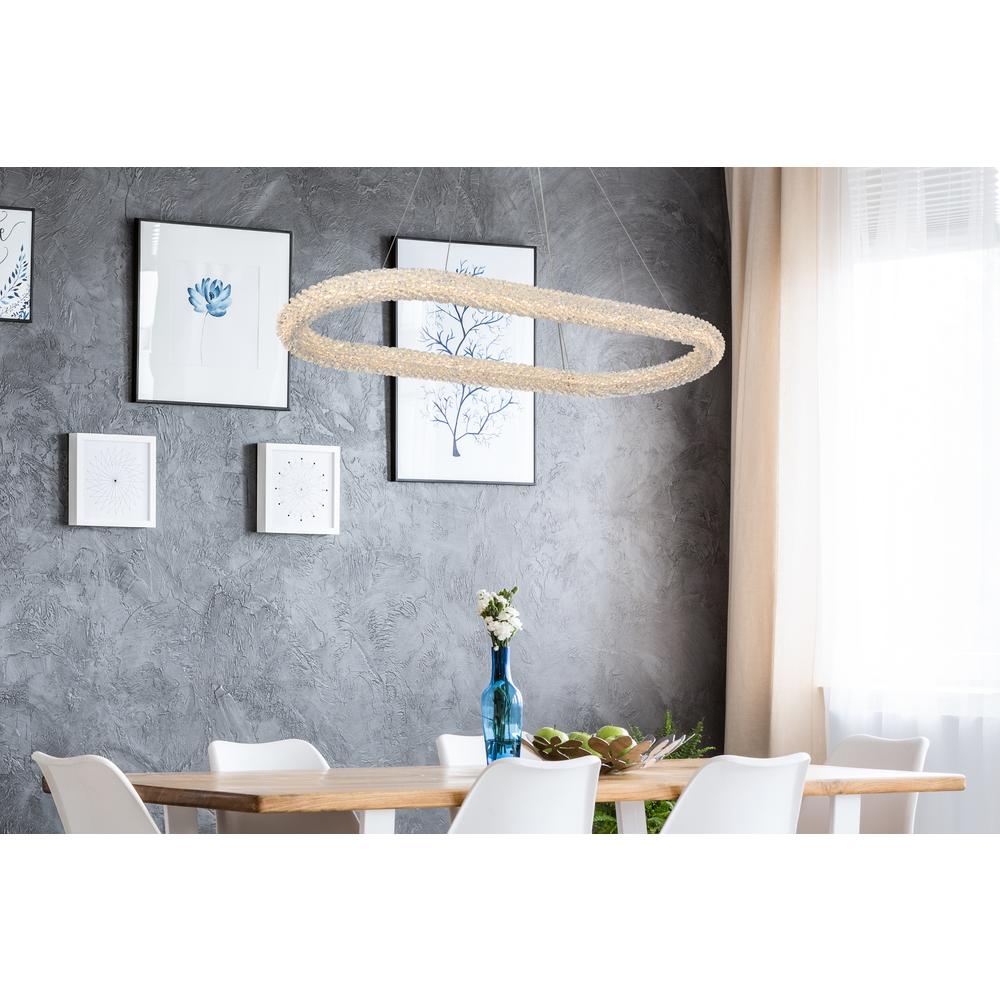 Bowen 42 inch Adjustable LED Chandelier in Chrome. Picture 11