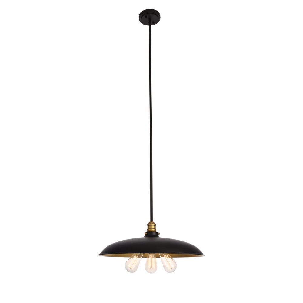 Anders Collection Chandelier D20.5 H6.5 Lt:3 Black and Brass Finish. Picture 1