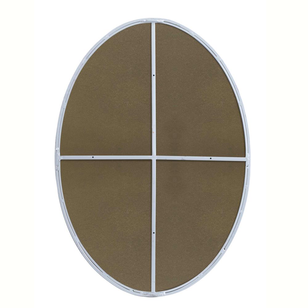 Metal frame oval mirror 34 inch in silver. Picture 11