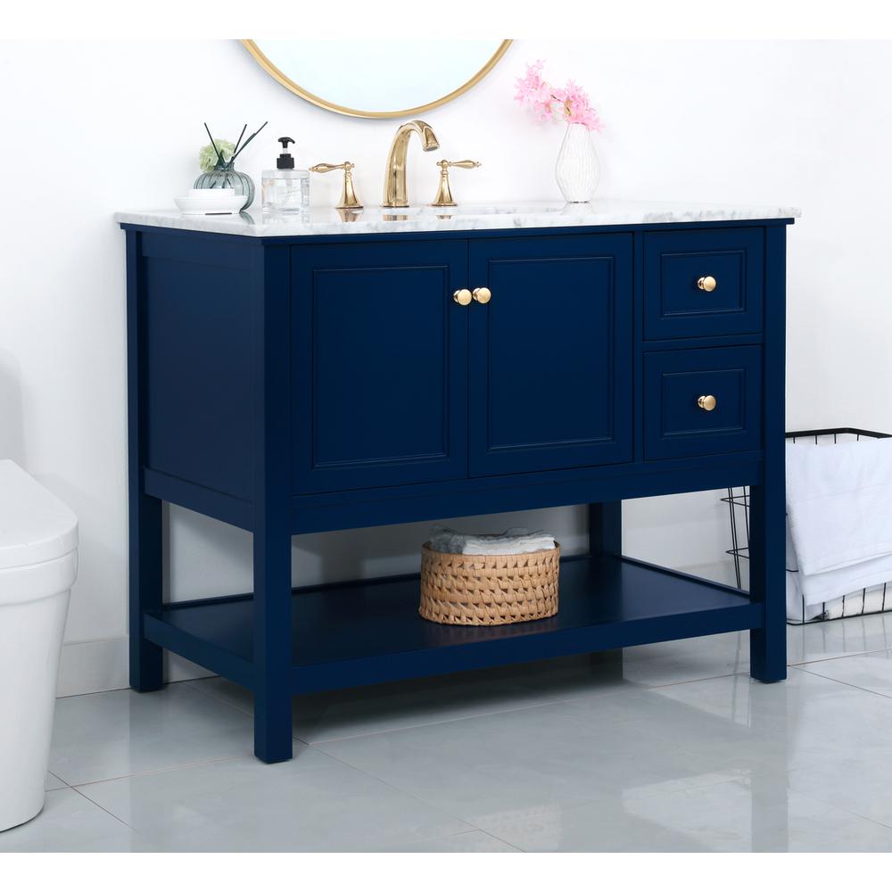 42 inch Single bathroom vanity in Blue. Picture 3