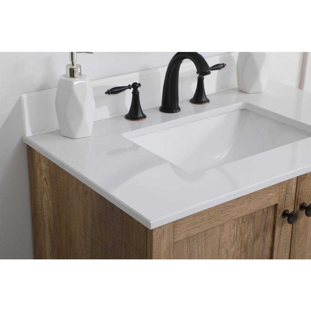 30 inch Single Bathroom Vanity in Natural oak with Backsplash. Picture 5