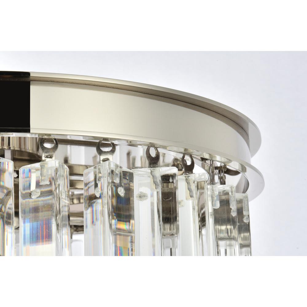 Sydney 3 light polished nickel Flush Mount Clear Royal Cut Crystal. Picture 4