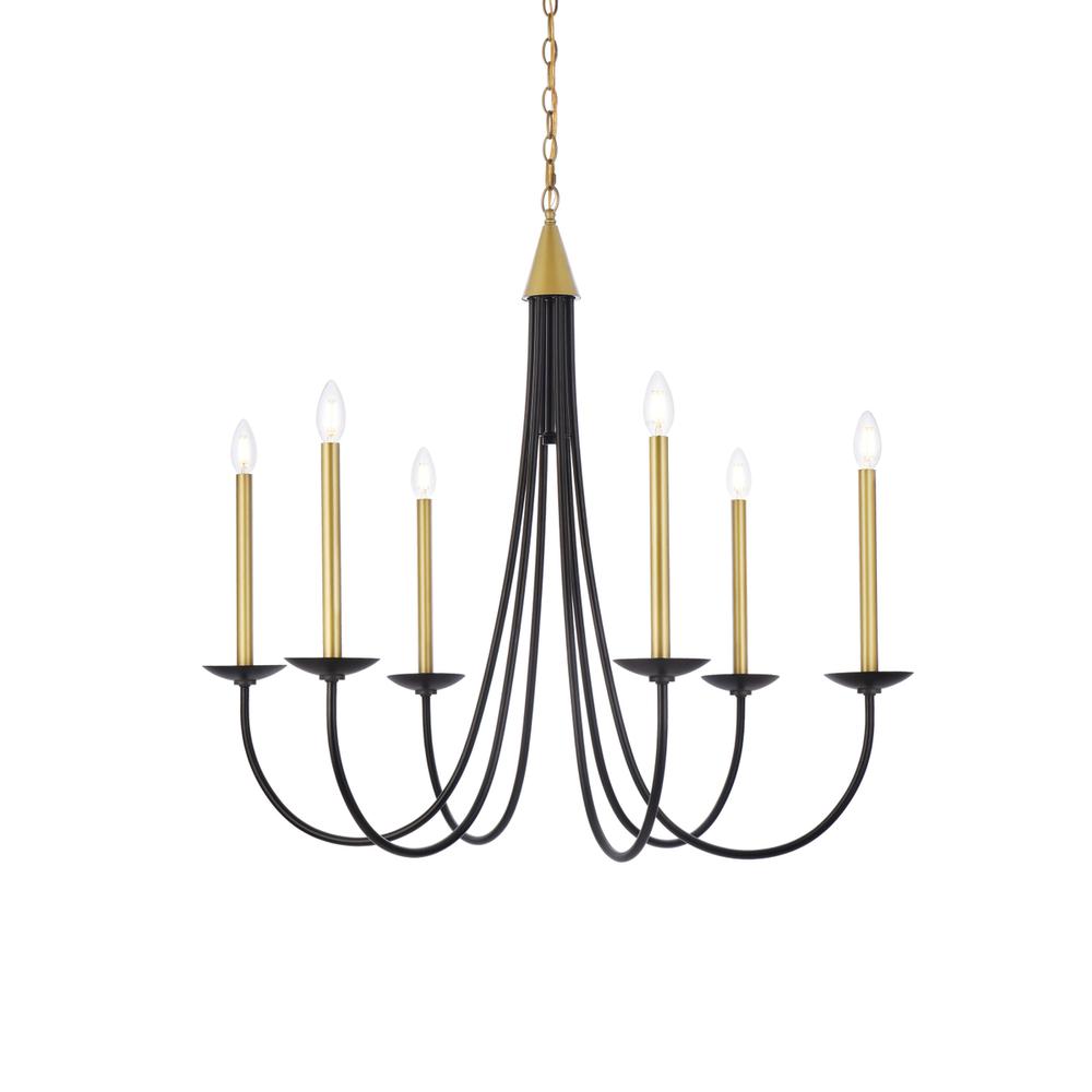 Cohen 36 inch pendant in black and brass. Picture 2