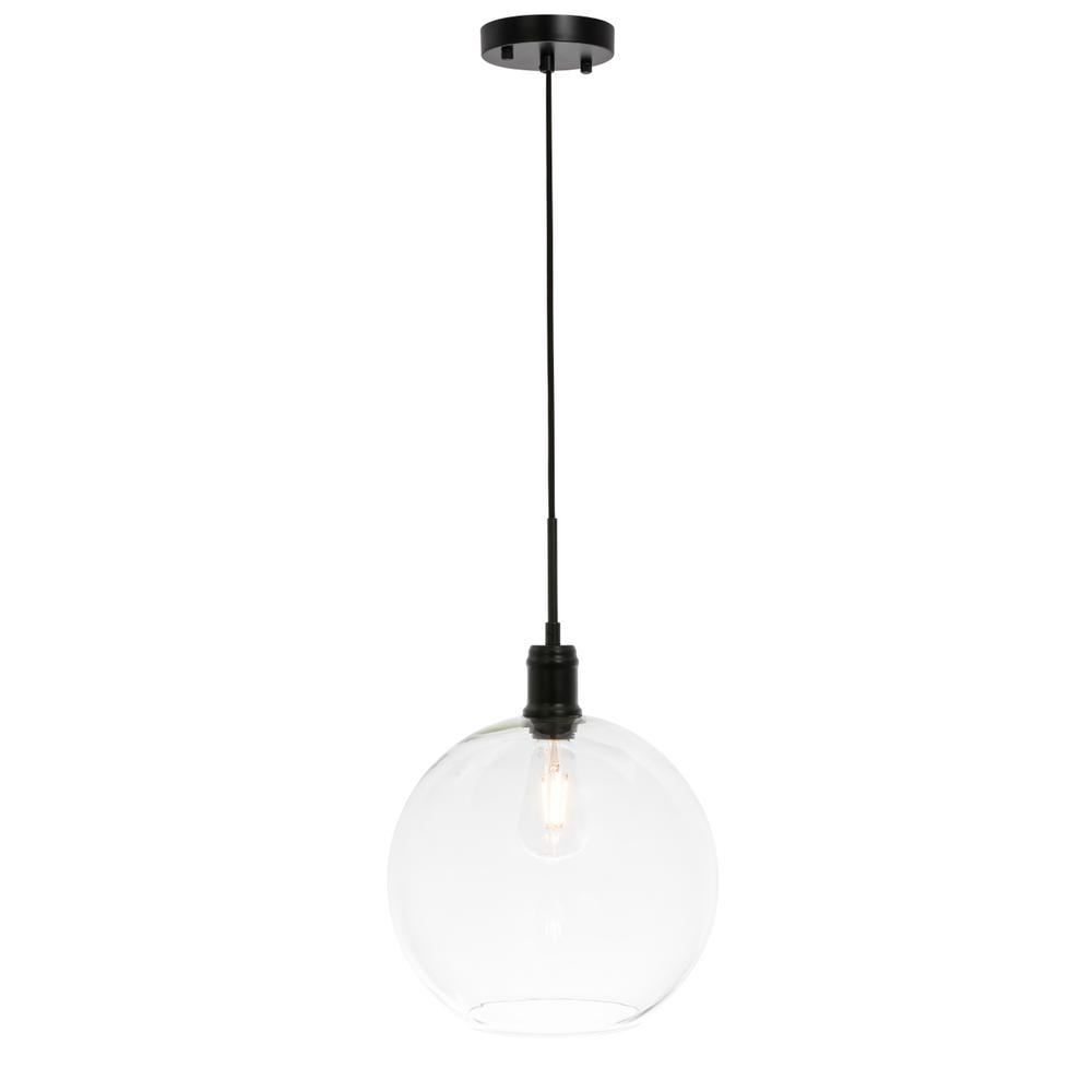 Emett 1 light Black and Clear glass pendant. Picture 1