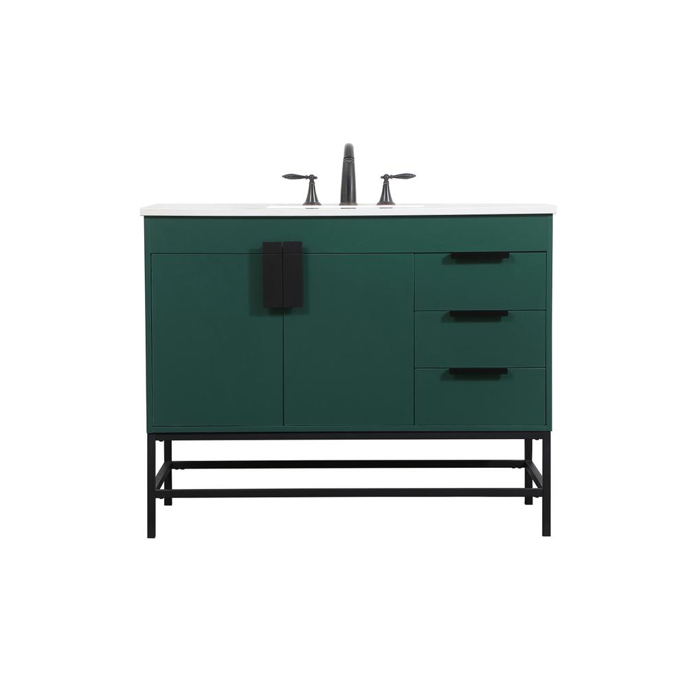 42 inch Single bathroom vanity in green. Picture 1