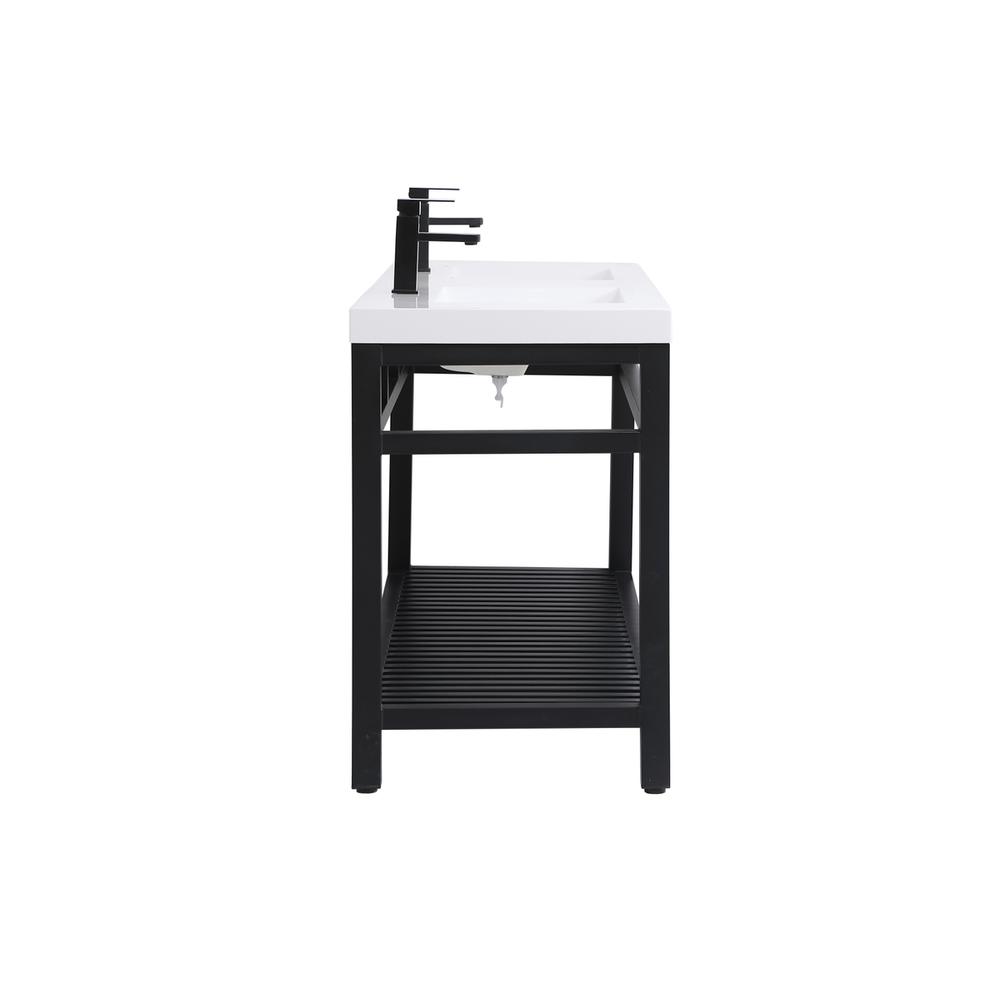 60 inch Double Bathroom Metal Vanity in Black. Picture 12