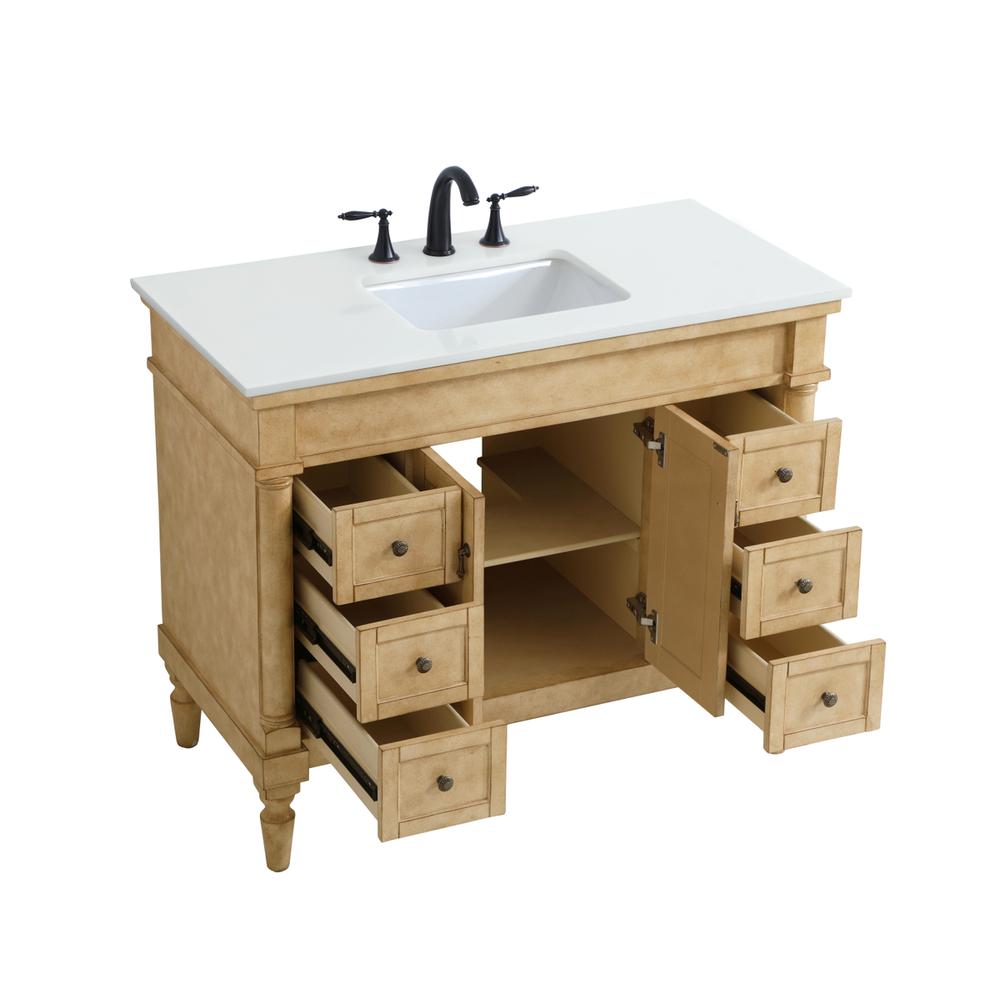 42 inch Single Bathroom vanity in Antique Beige. Picture 9