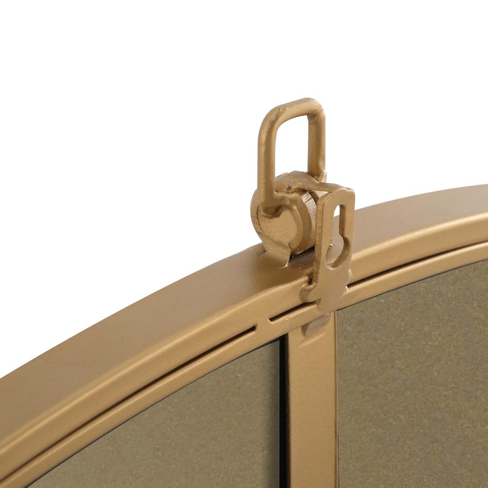 Metal frame Round Mirror with decorative hook 48 inch Brass finish. Picture 8