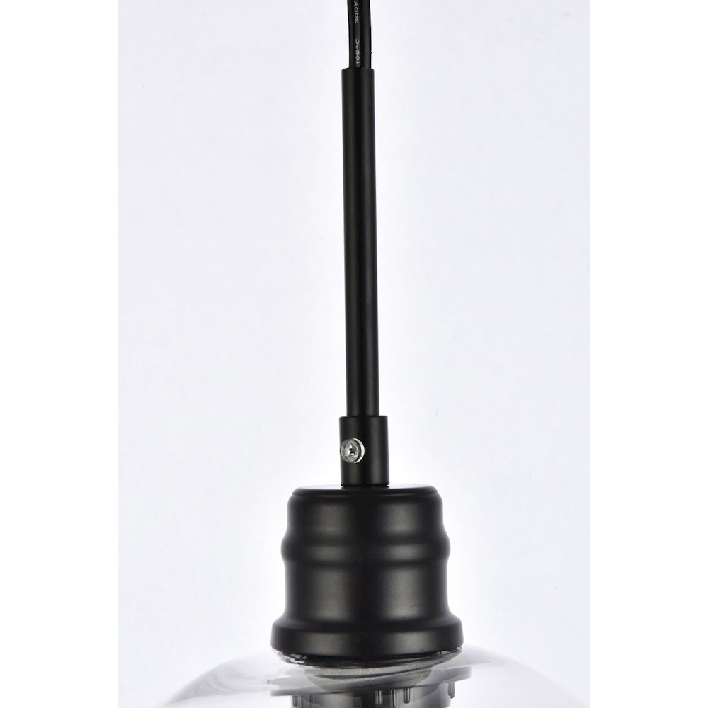 Emett 1 Light Black And Clear Glass Plug In Pendant. Picture 5