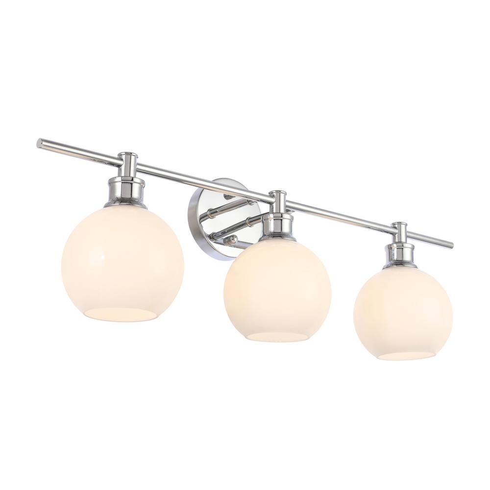 Collier 3 light Chrome and Frosted white glass Wall sconce. Picture 13