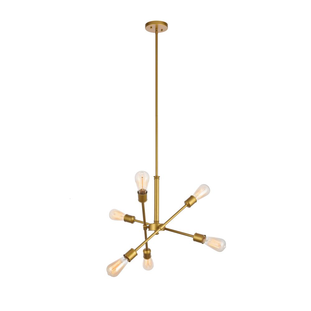 Axel 6 Lights Brass Pendant. Picture 2