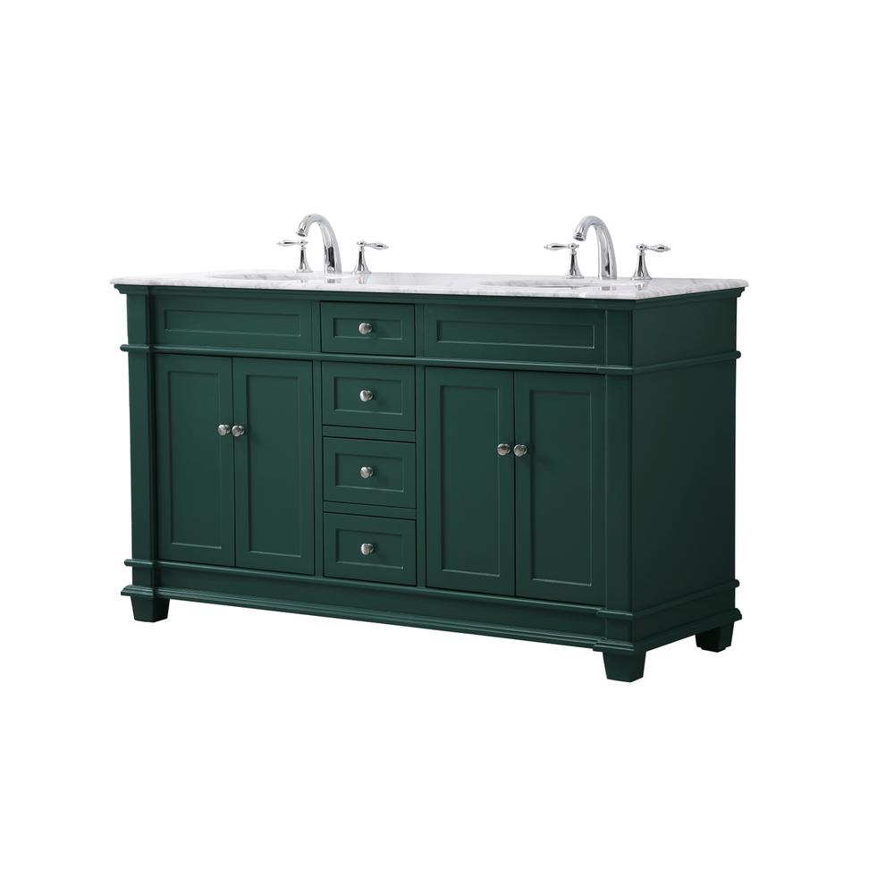 60 inch double bathroom vanity set in black. Picture 7