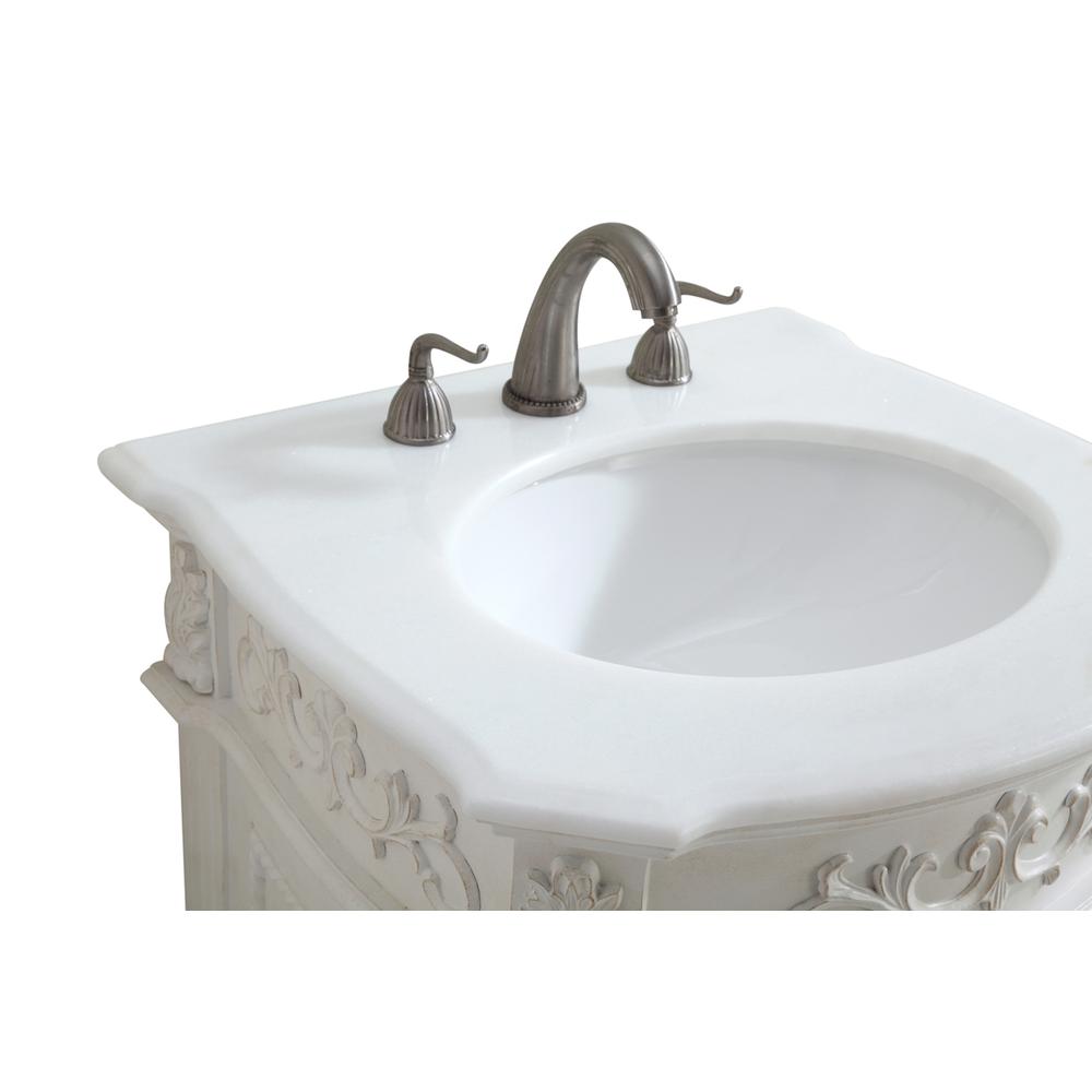 24 inch Single Bathroom vanity in Antique White. Picture 7