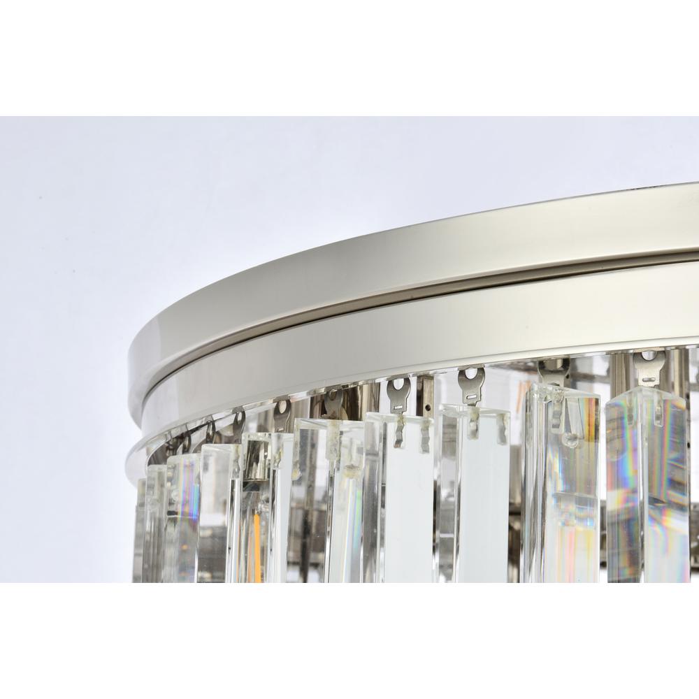 Sydney 17 light polished nickel Flush Mount Clear Royal Cut Crystal. Picture 4