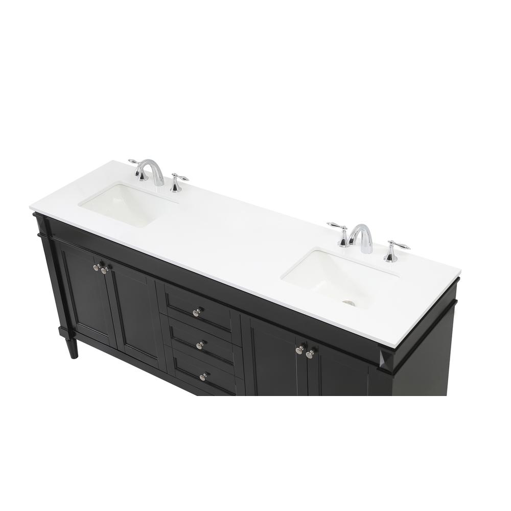 72 inch double bathroom vanity in black. Picture 10