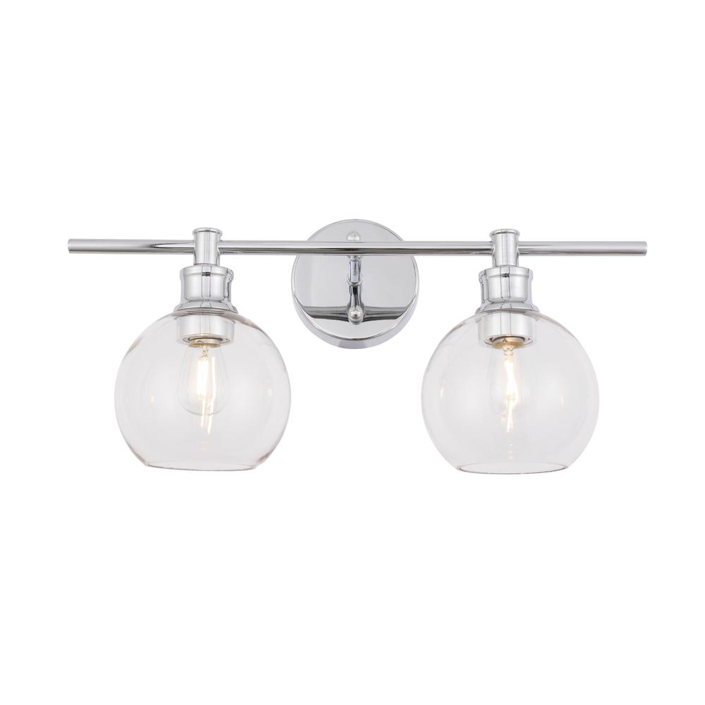Collier 2 light Chrome and Clear glass Wall sconce. Picture 11