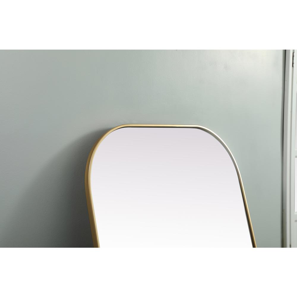 Metal Frame Arch Full Length Mirror 35x72 Inch in Brass. Picture 5
