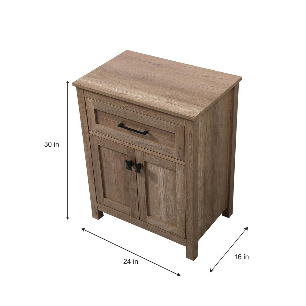 24 Inch Wide Bathroom Storage Freestanding Cabinet In Natural Oak. Picture 7