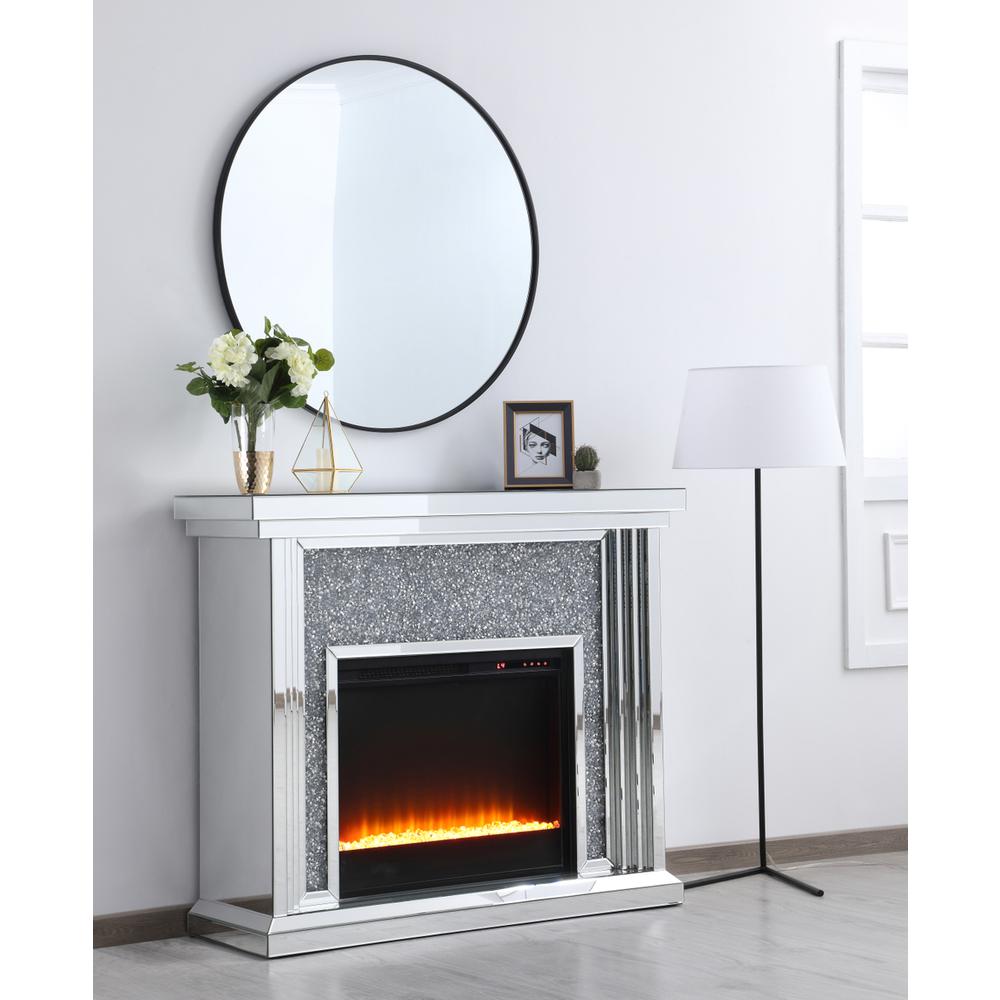 47.5 in. Crystal mirrored mantle with crystal insert fireplace. Picture 5