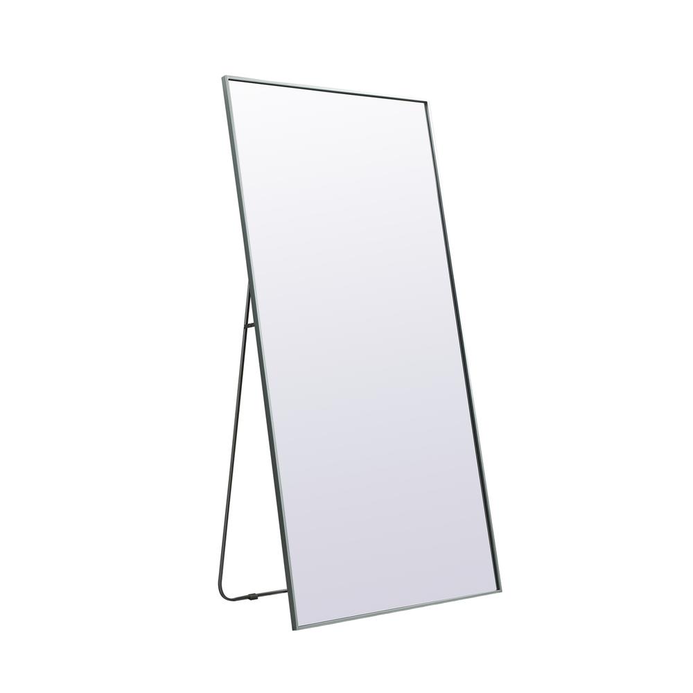 Metal Frame Rectangle Full Length Mirror 36x72 Inch in Silver. Picture 5