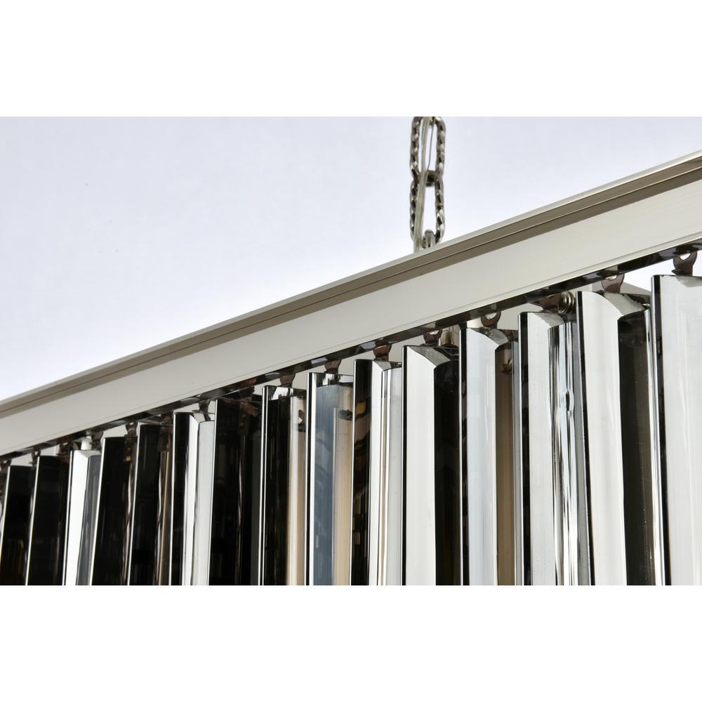Sydney 12 light polished nickel Chandelier Silver Shade (Grey) Royal Cut Crystal. Picture 5