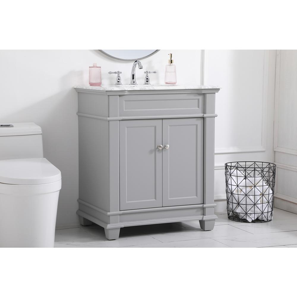 30 inch Single Bathroom Vanity set in Grey. Picture 2