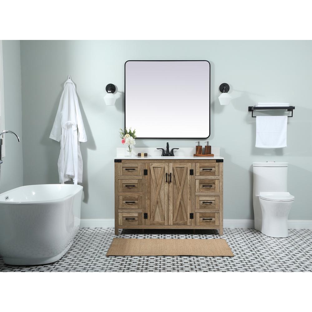 48 inch Single bathroom vanity in natural oak with backsplash. Picture 4