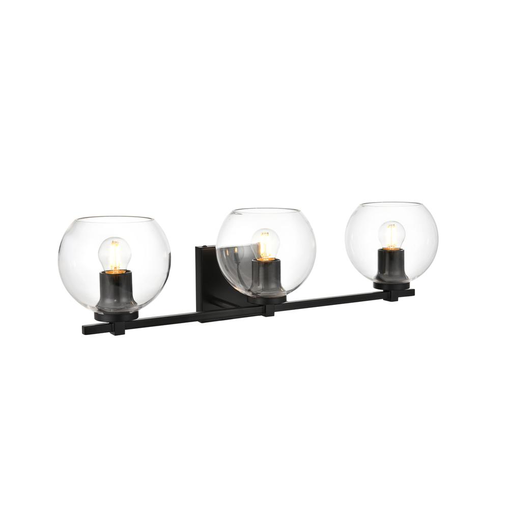 Juelz 3 light Black and Clear Bath Sconce. Picture 3