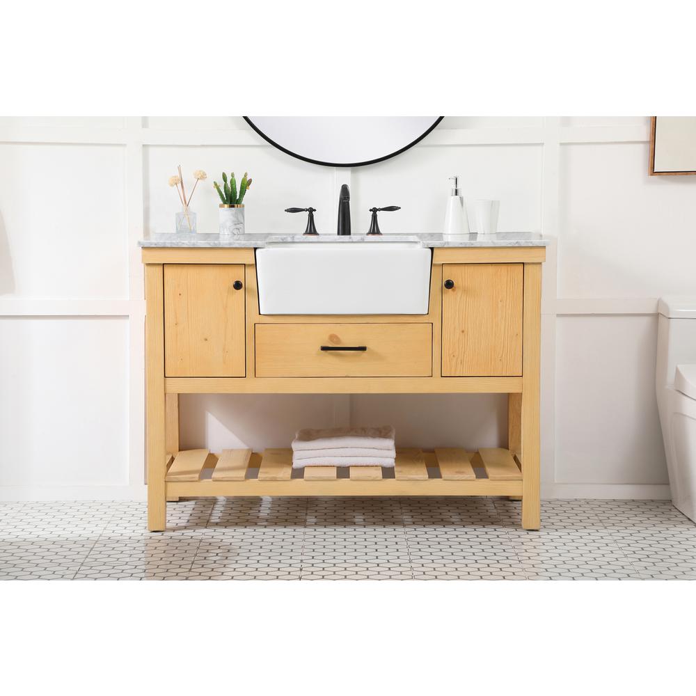 48 inch Single bathroom vanity in natural wood. Picture 14