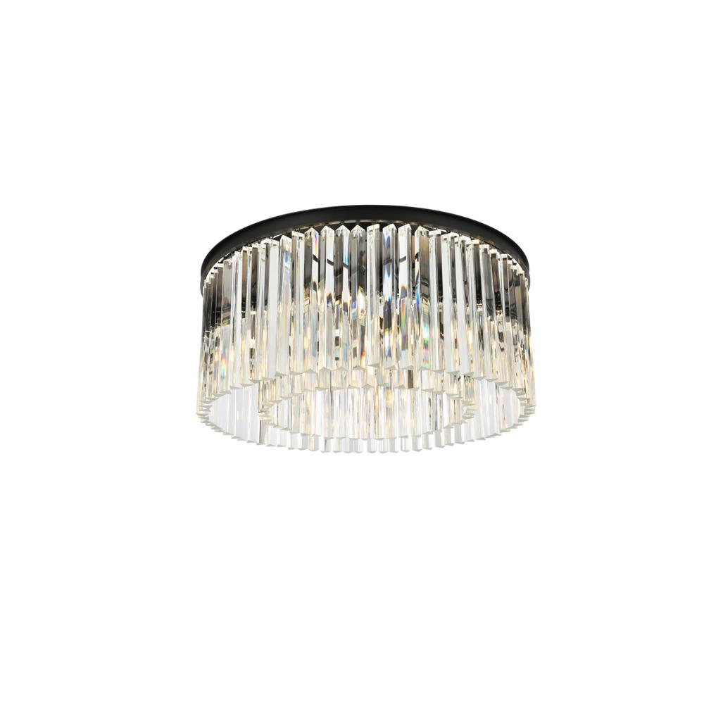 Sydney 8 light Matte Black Flush Mount Clear Royal Cut Crystal. Picture 2