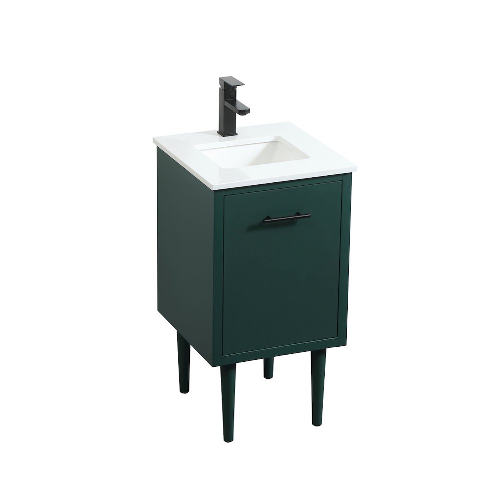 18 Inch Single Bathroom Vanity In Green. Picture 12