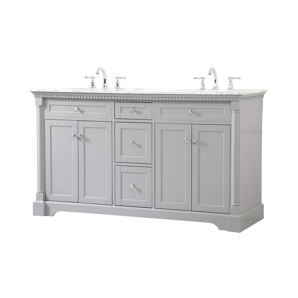 60 inch double bathroom vanity in Grey. Picture 7