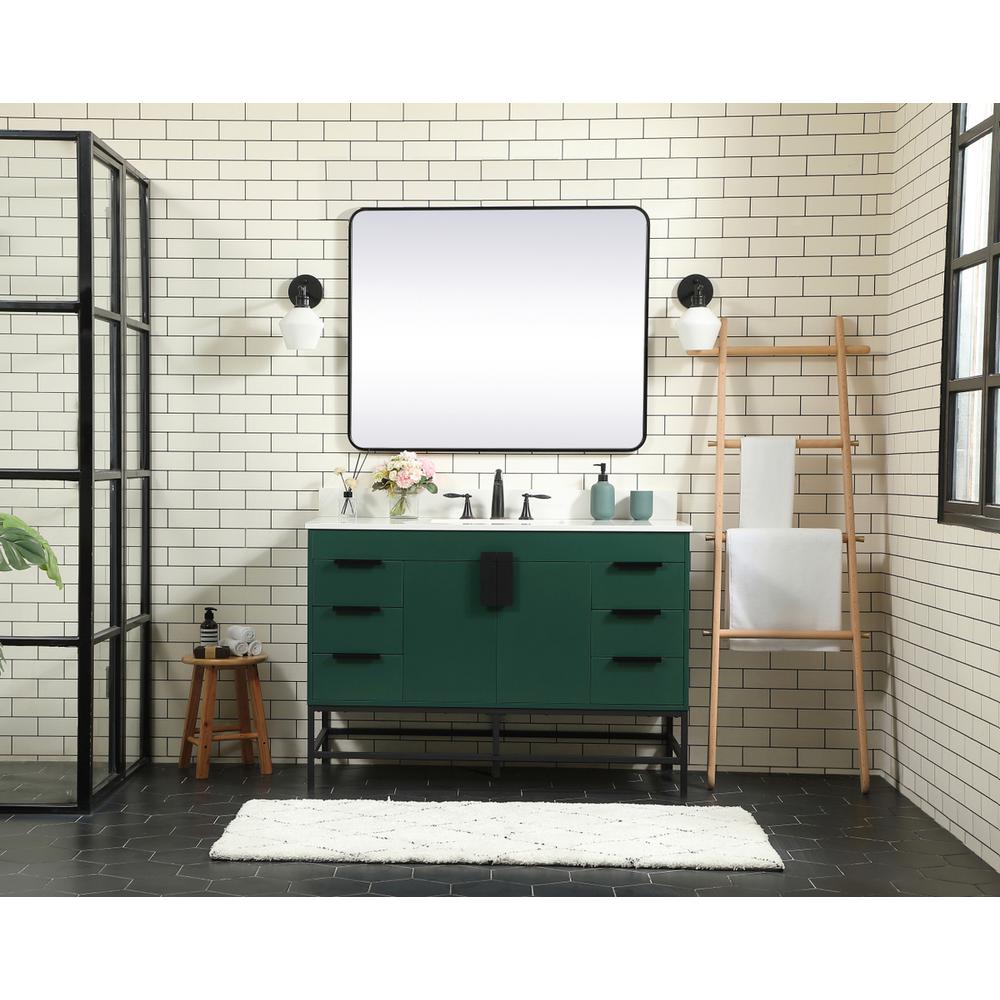 48 inch Single bathroom vanity in green with backsplash. Picture 4