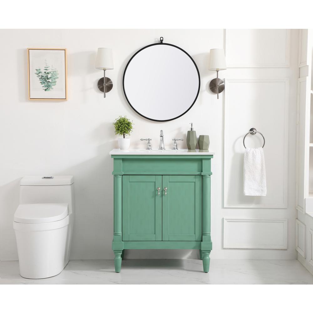 30 inch Single Bathroom vanity in Vintage Mint. Picture 3