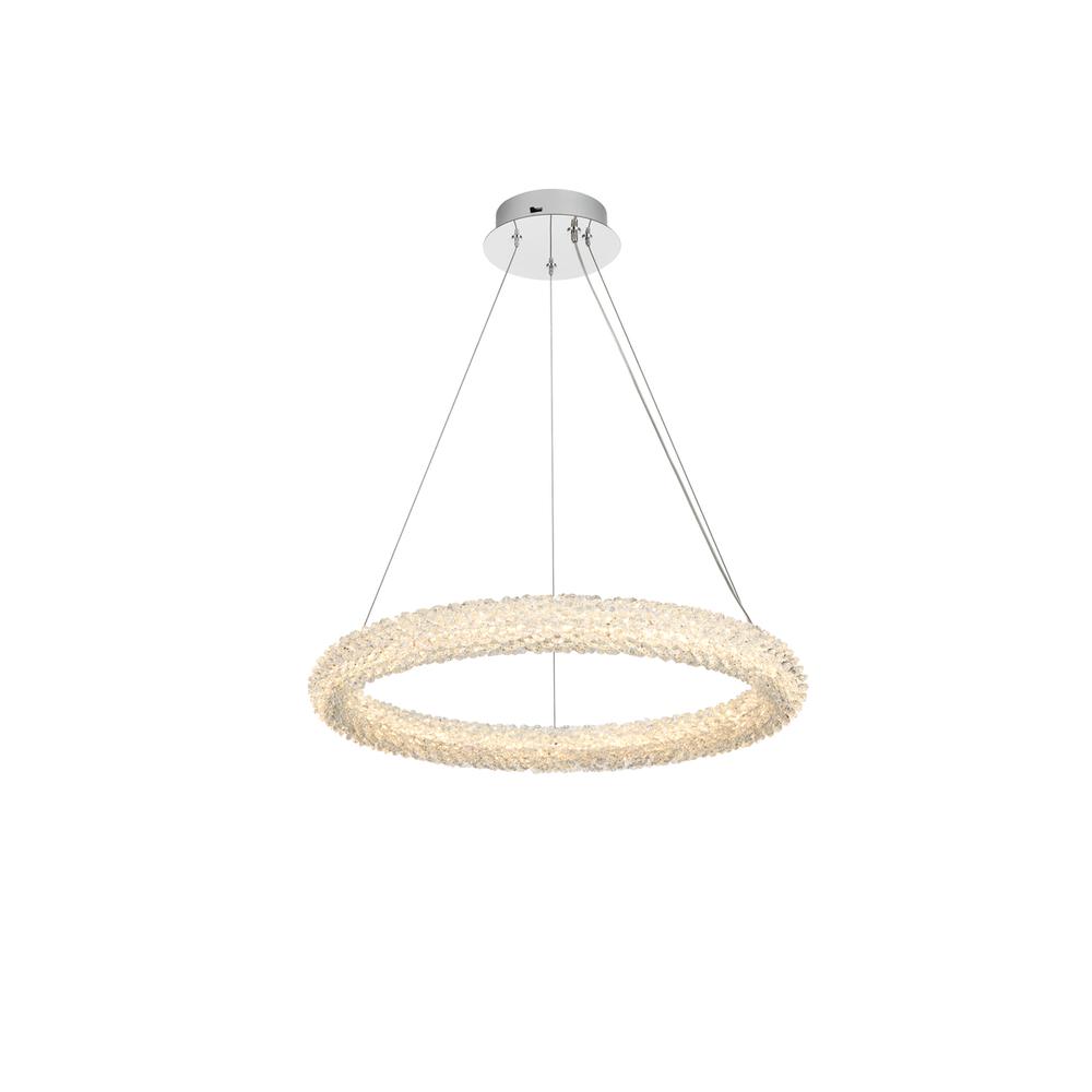 Bowen 24 inch Adjustable LED Chandelier in Chrome. Picture 1