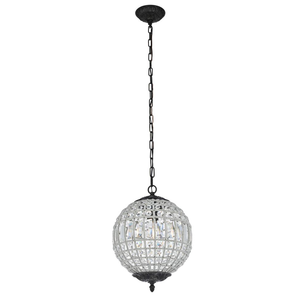 Olivia 1 light Dark Bronze Pendant Clear Royal Cut Crystal. Picture 5