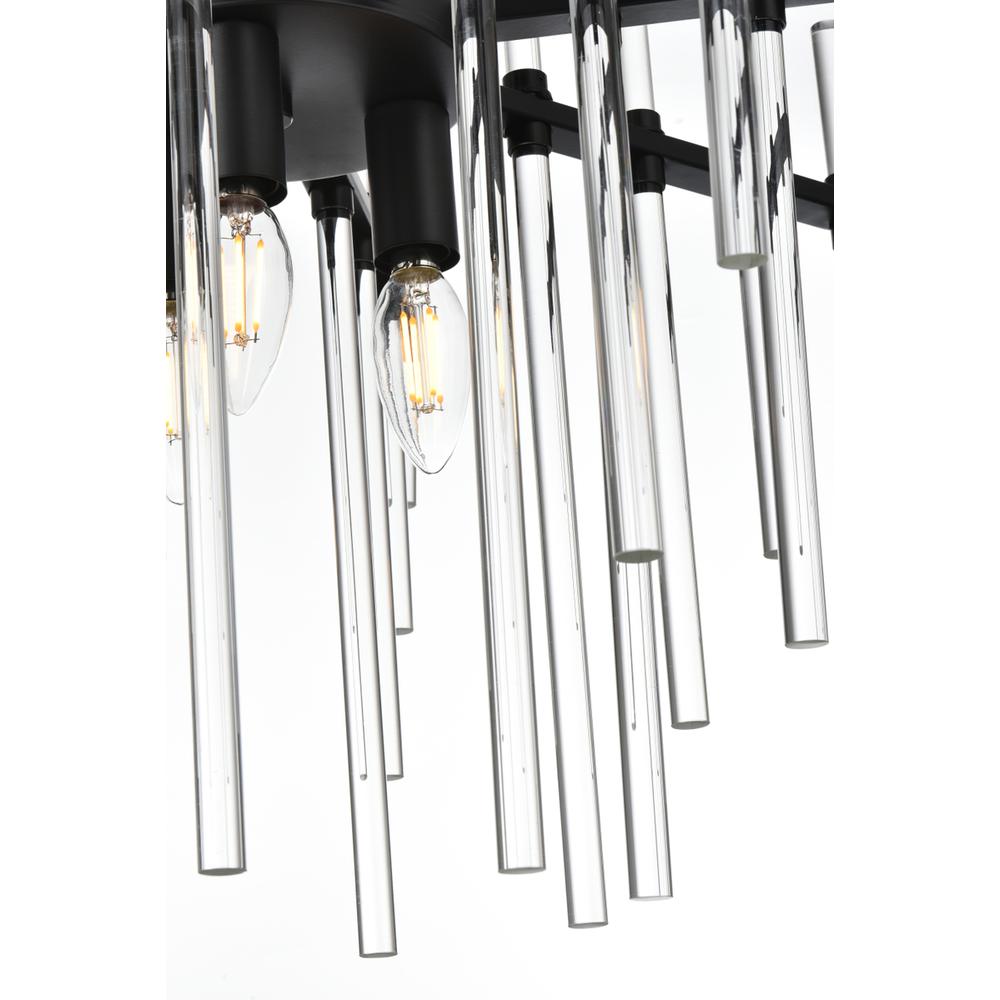 Sienna 23 inch crystal rod pendant in black. Picture 3
