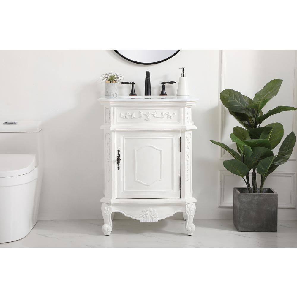 24 inch Single Bathroom vanity in antique white. Picture 12