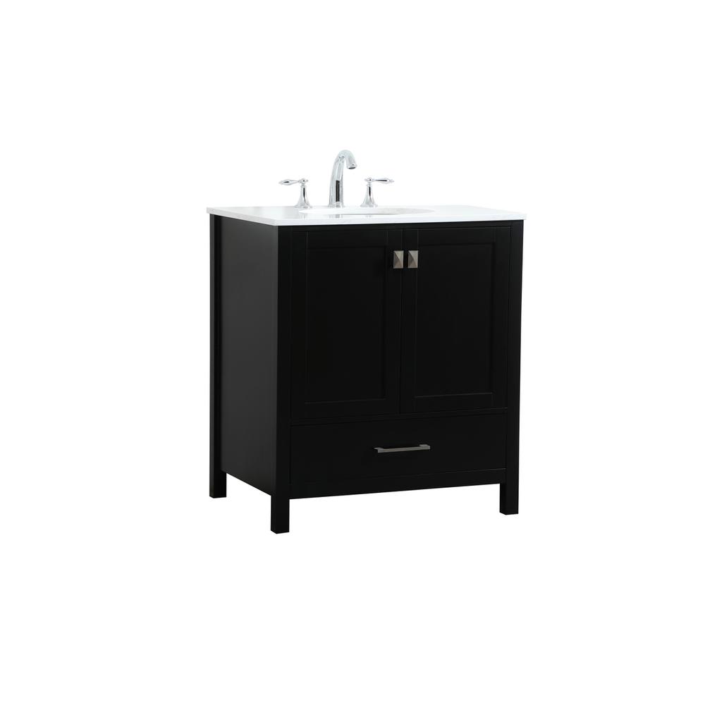 30 inch Single bathroom vanity in black. Picture 7