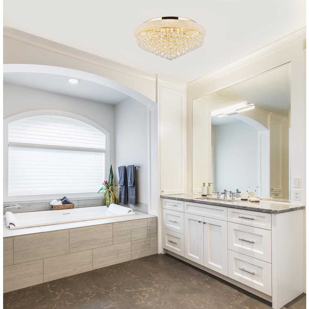 Primo 15 light Gold Flush Mount Clear Royal Cut Crystal. Picture 7